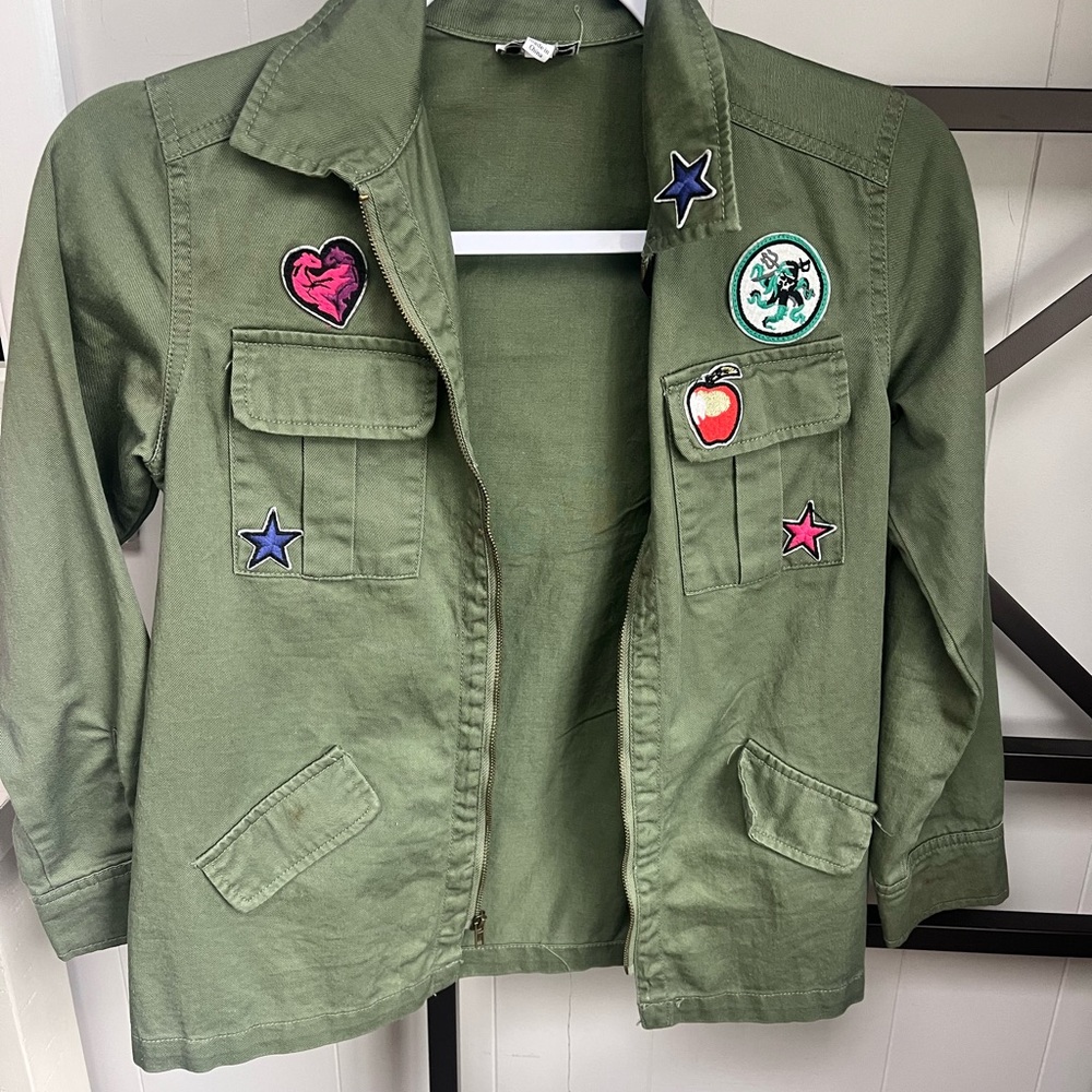 Kids Green Jacket with Fun Patches